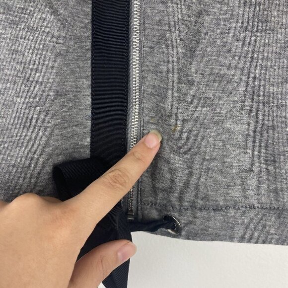 Elie Tahari Women's Zip Jacket Size XL Gray Heathered Black Accents - Picture 5 of 11